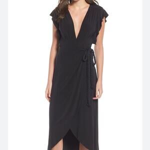 Misa los angeles braided wrap dress Sz XS maxi black NWT msrp $216 A1